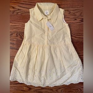 🆕🌼Gap Girls 3T eyelet sleeveless yellow dress 🌼 new with tags attached🆕
